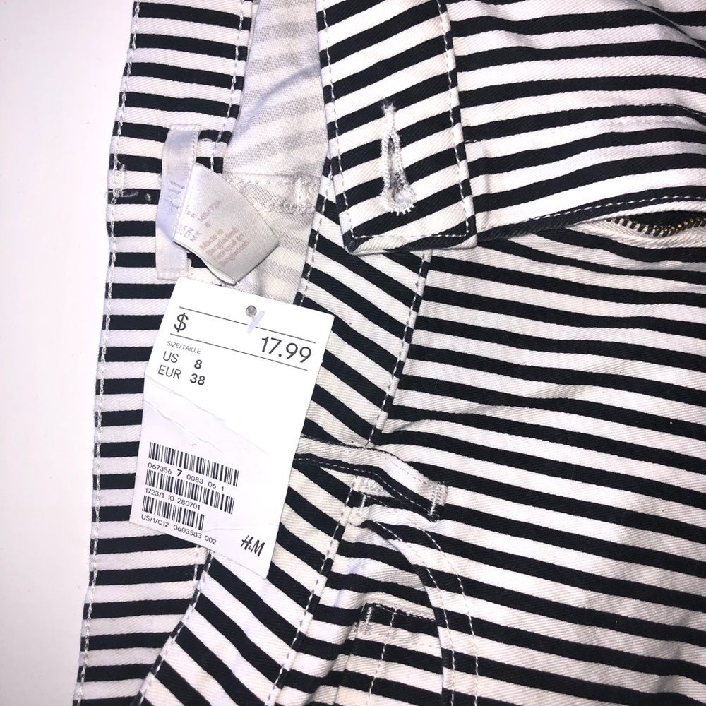 Black and White Striped Shorts